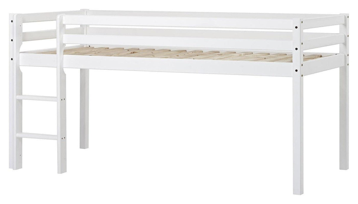 ECO Dream Halvhøj seng m. sort forhæng 90x200, Hvid - Unoliving.com