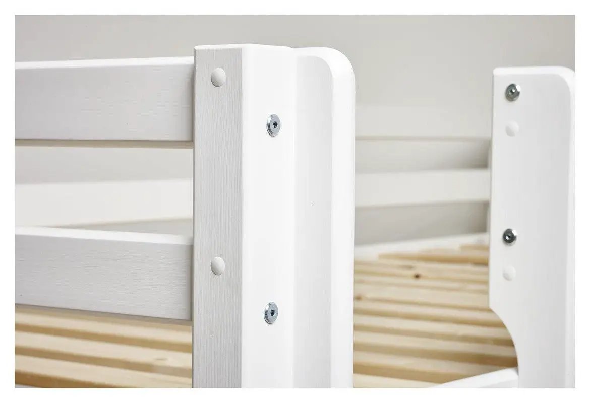 ECO Dream Halvhøj seng m. sort forhæng 90x200, Hvid - Unoliving.com