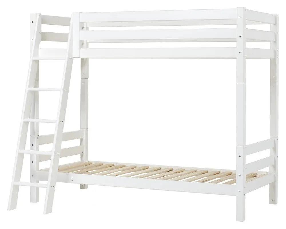 ECO Luxury Køjeseng m. skrå stige 90x200, Hvid - Unoliving.com
