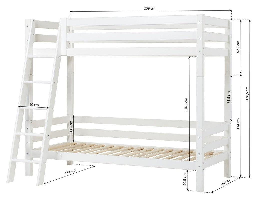 ECO Luxury Køjeseng m. stige 90x200, Hvid - Unoliving.com