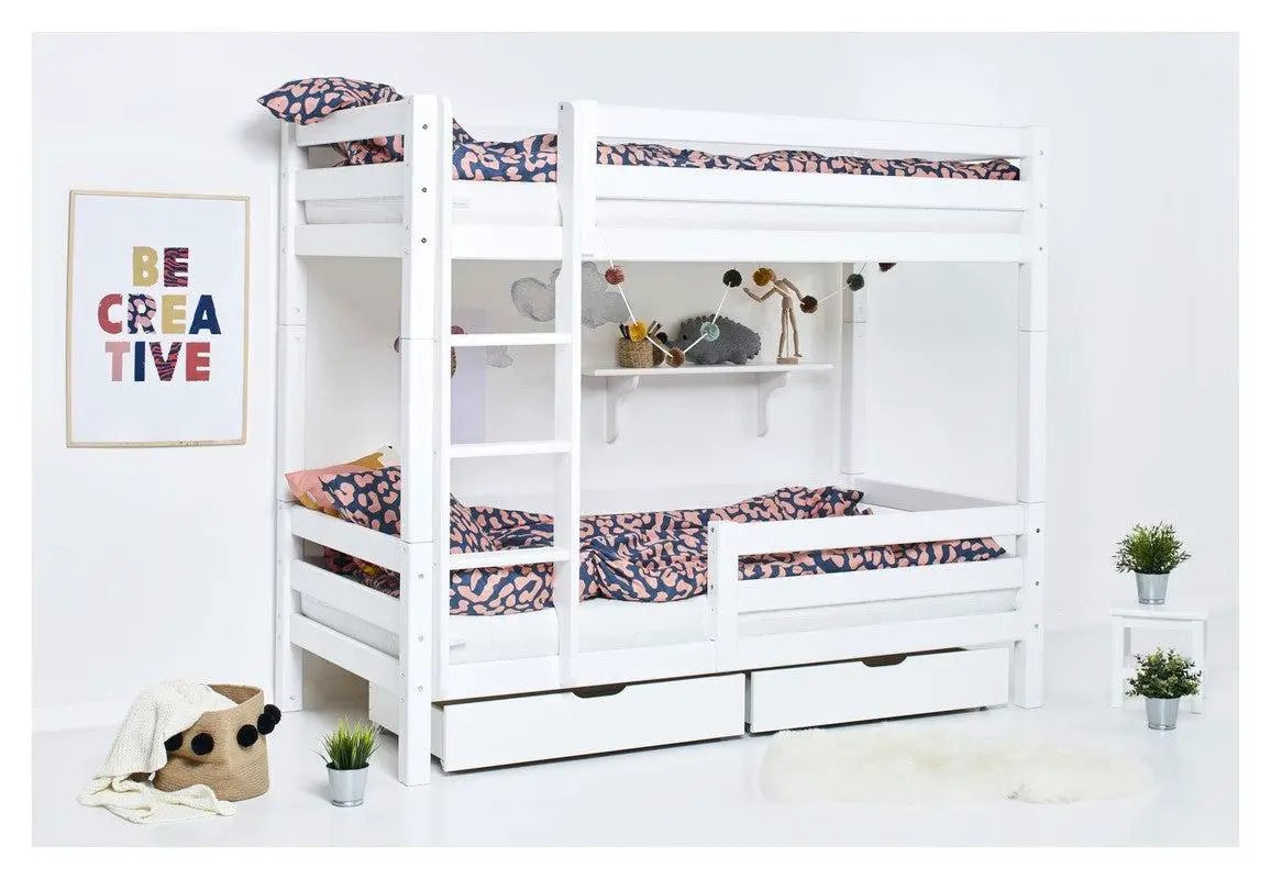 ECO Luxury Køjeseng m. to sengeheste 90x200, Hvid - Unoliving.com