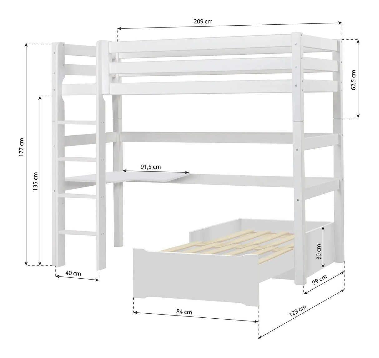 ECO Luxury MEGA-seng m. lounge-modul og bordplade, 90x200 - Unoliving.com