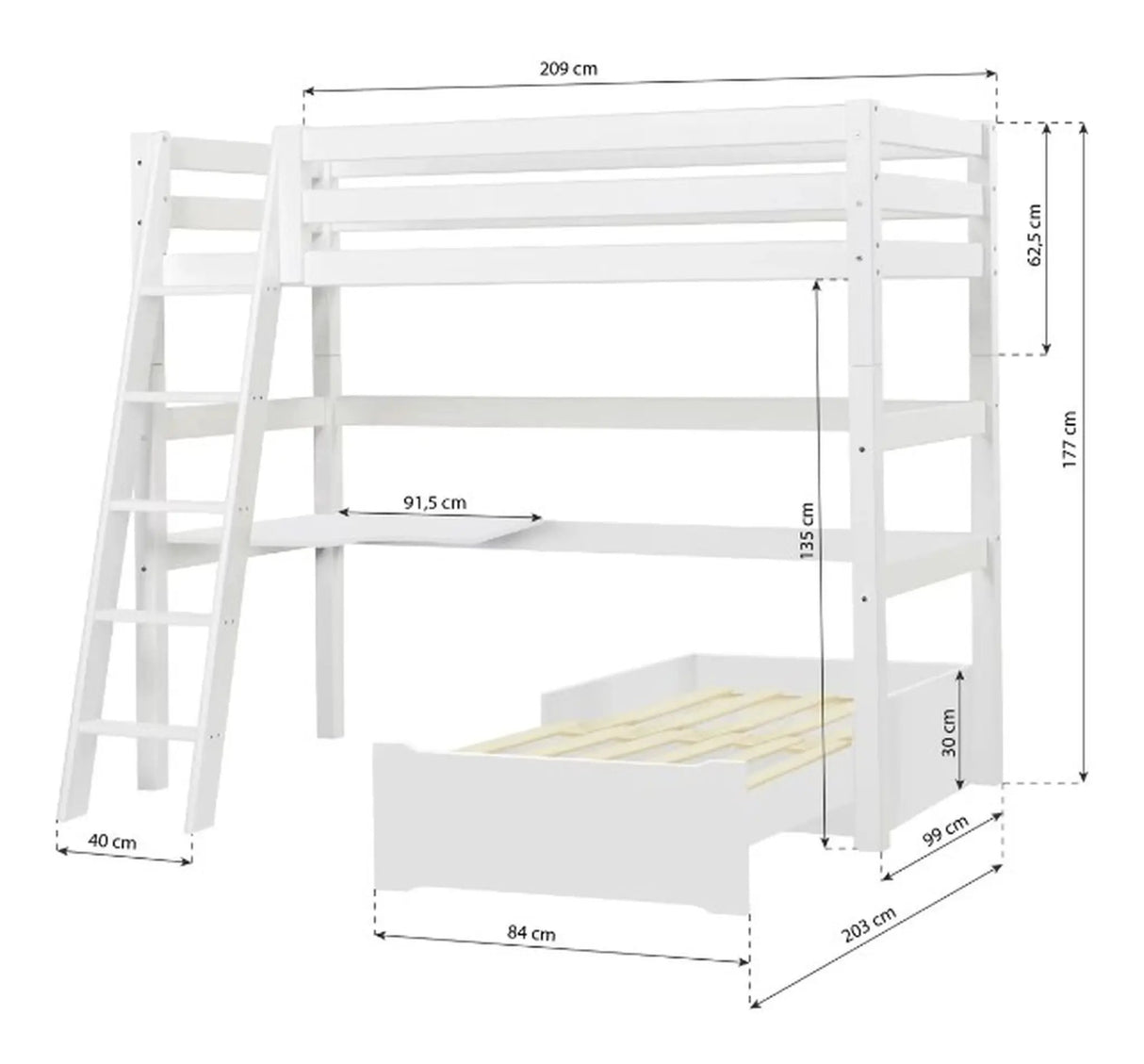ECO Luxury MEGA-seng m. stige, 90x200 - Unoliving.com