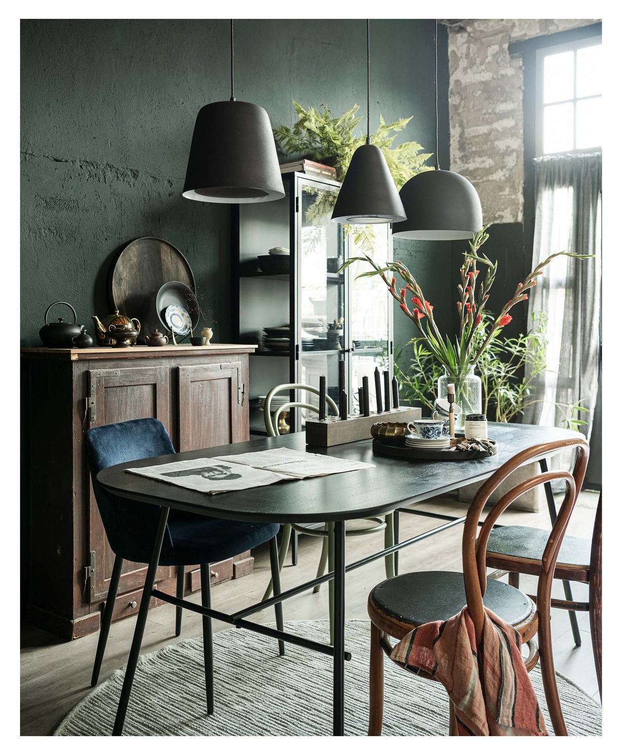 Elegance Spisebord, 180x90, Mangotræ/Sort Metal - Unoliving.com