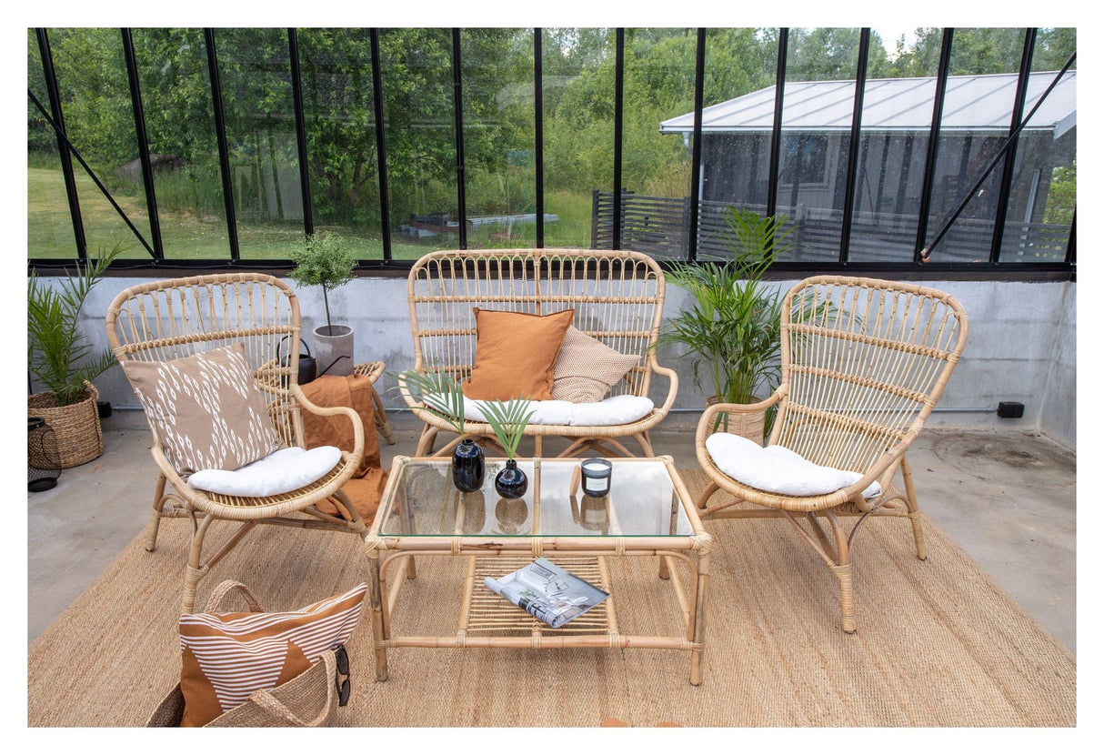 Ella Loungesæt, Rattan m. offwhite hynder