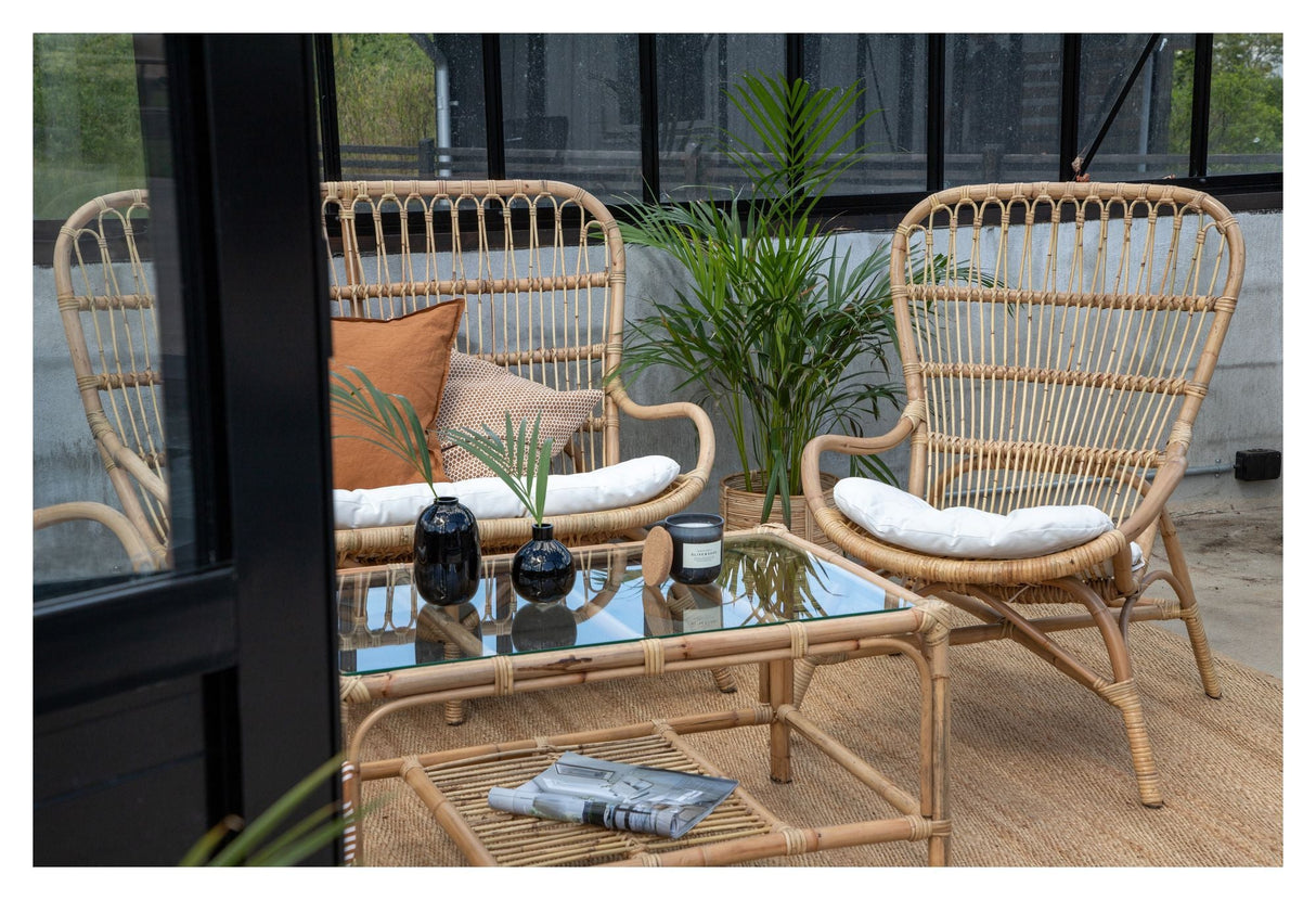 Ella Loungesæt, Rattan m. offwhite hynder