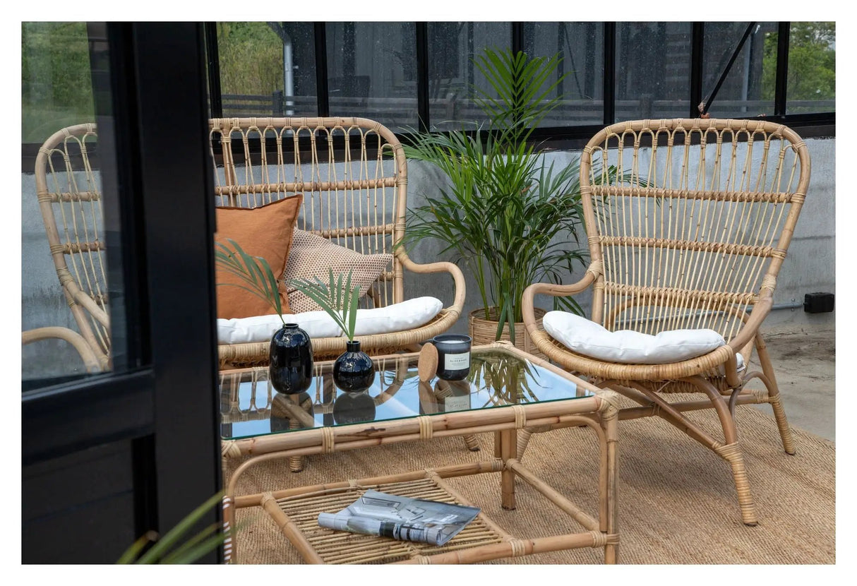 Ella Loungesæt, Rattan m. offwhite hynder