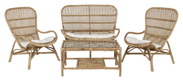 Ella Loungesæt, Rattan m. offwhite hynder