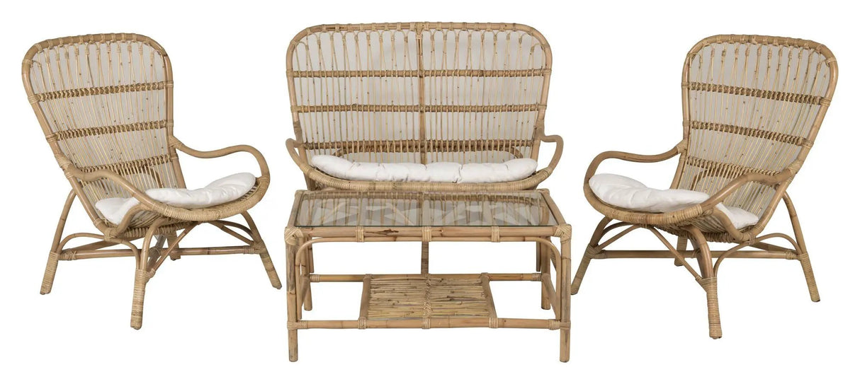 Ella Loungesæt, Rattan m. offwhite hynder