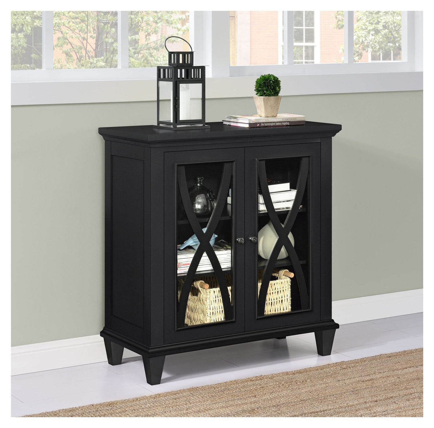 Ellington Glasskab til stuen, Sort - Unoliving.com