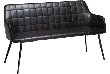 Embrace Bænk, Vintage Sort Kunstlæder - Unoliving.com