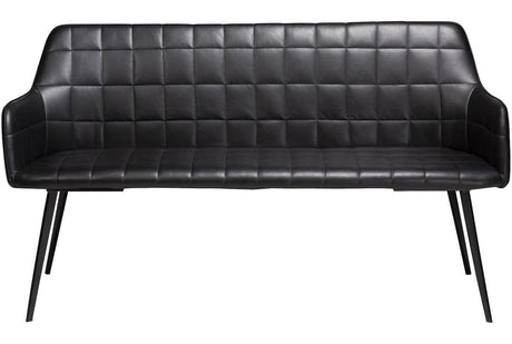 Embrace Bænk, Vintage Sort Kunstlæder - Unoliving.com
