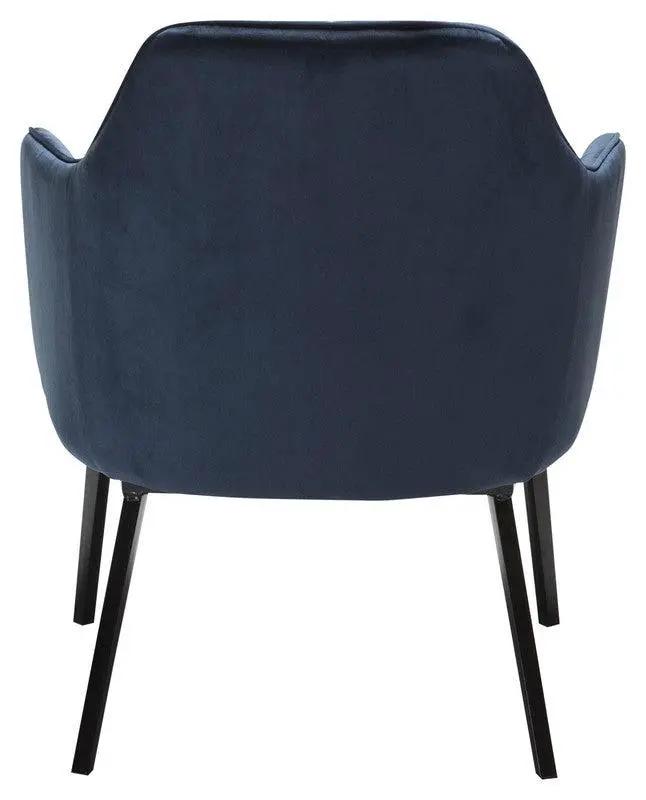 Embrace Loungestol, blå velourm. sort ben