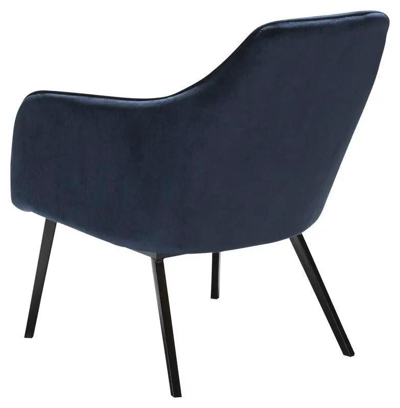Embrace Loungestol, blå velourm. sort ben