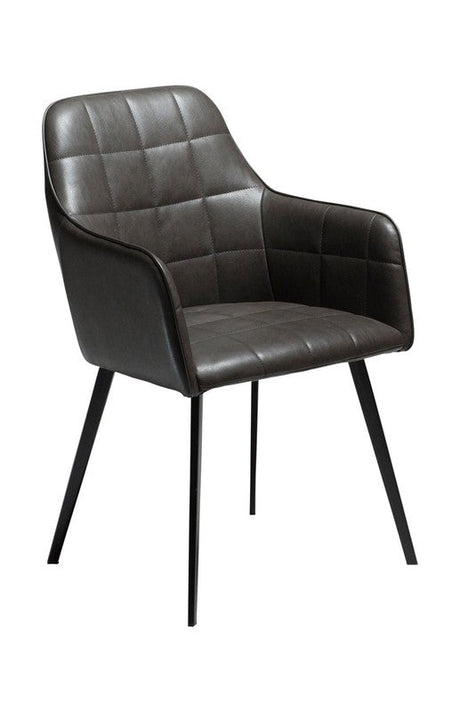 Embrace Spisebordsstol, vintage grå kunstlæder/ sorte ben - Unoliving.com