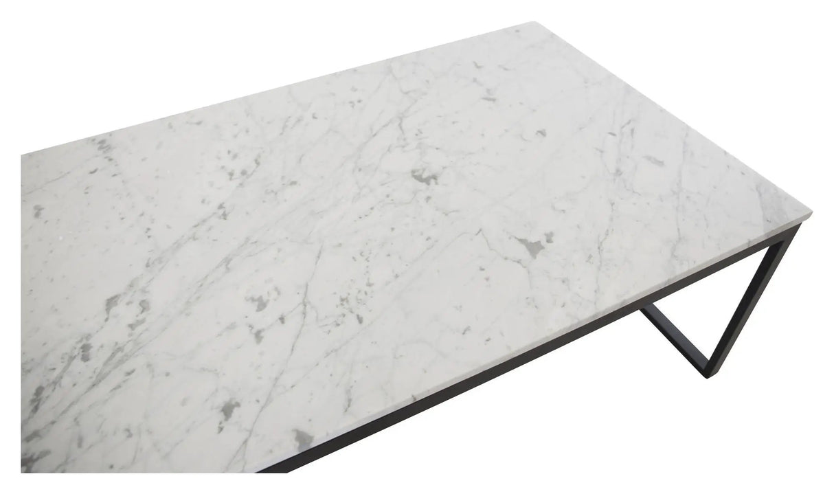 Estelle Sofabord - Hvid Marmor Top, 120x60 - Unoliving.com