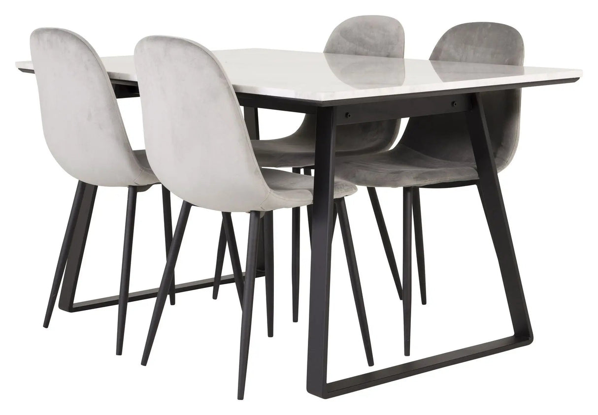 Estelle Spisebord, Hvid Marmor Spisebord,140x90 - Unoliving.com