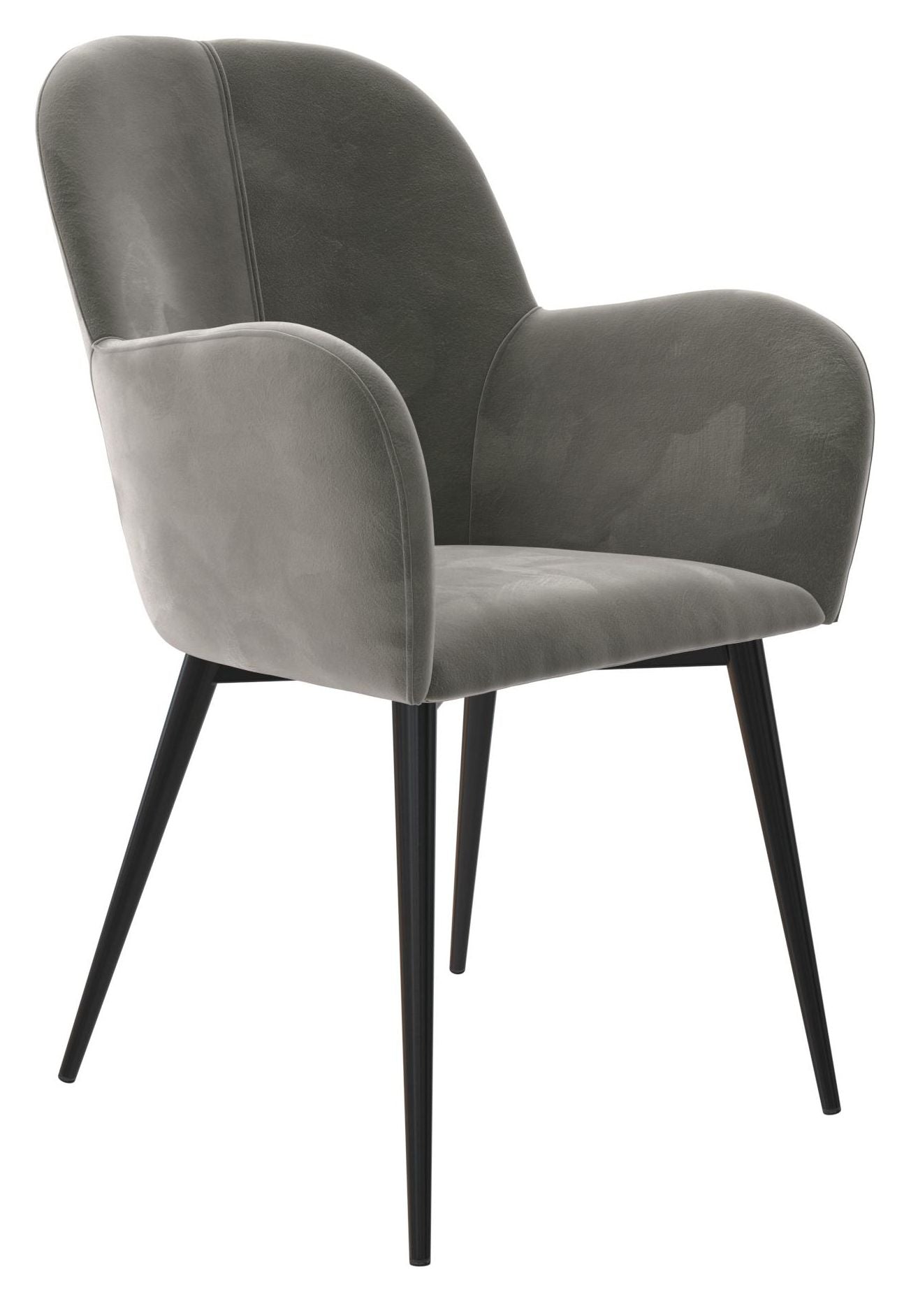 Fallon Loungestol, Grå velour - Unoliving.com