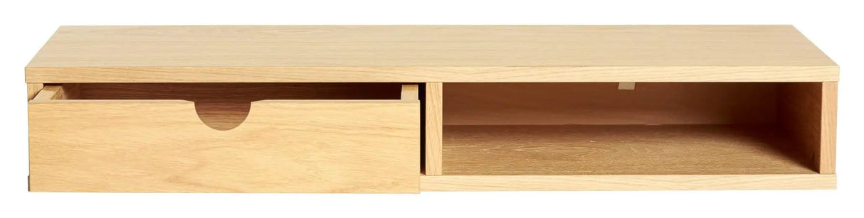 Farsta Væghængt hylde m. skuffe, egefinér, B:78cm - Unoliving.com