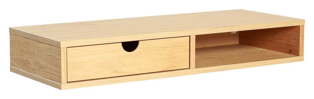 Farsta Væghængt hylde m. skuffe, egefinér, B:78cm - Unoliving.com