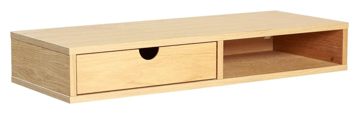 Farsta Væghængt hylde m. skuffe, egefinér, B:78cm - Unoliving.com