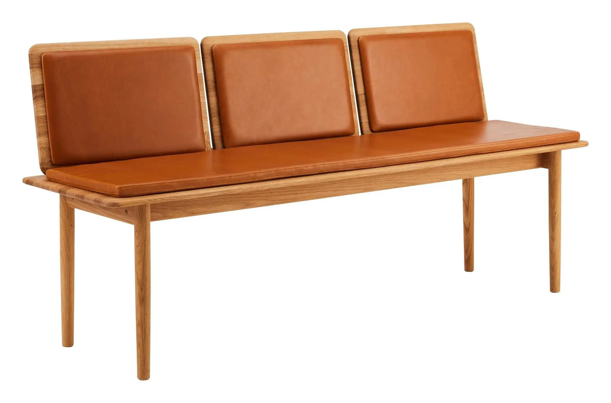 Findahl Elba Bænk m. 3x ryg og hynde, Oliebehandlet eg - Unoliving.com