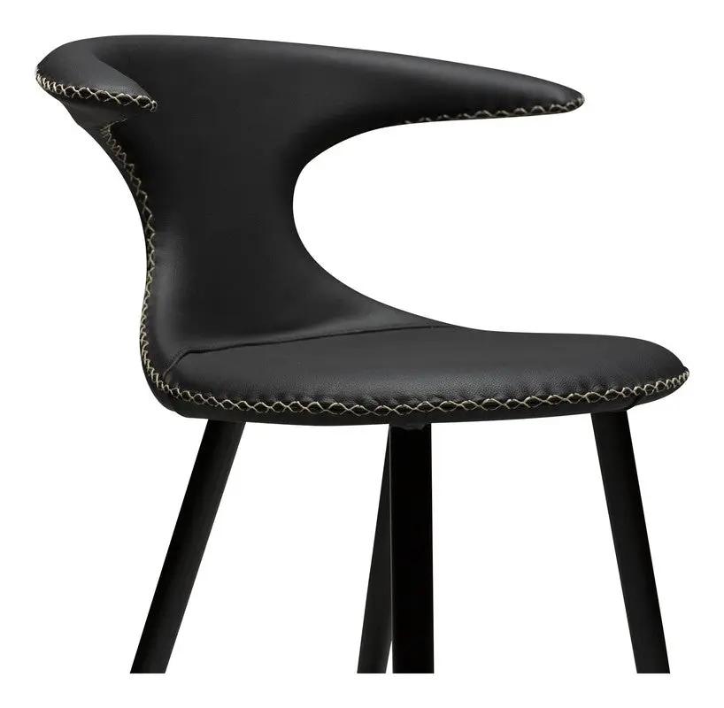 Flair counter stool, sort læderm. sort ben