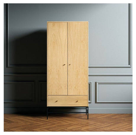 Flora Garderobe, Natur eg, 80x55x190 - Unoliving.com