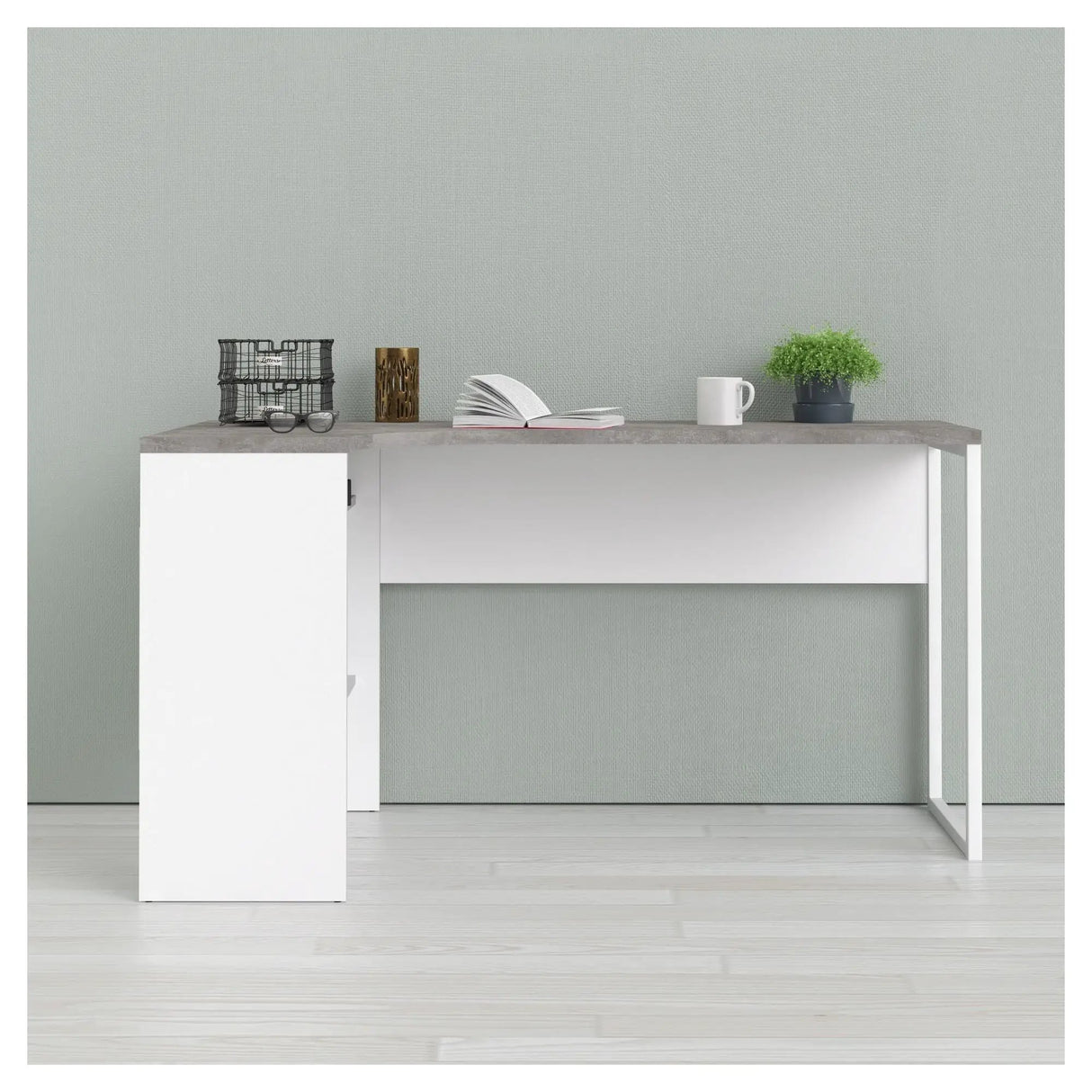 Function Plus Skrivebord, Hvid Oxid Beton