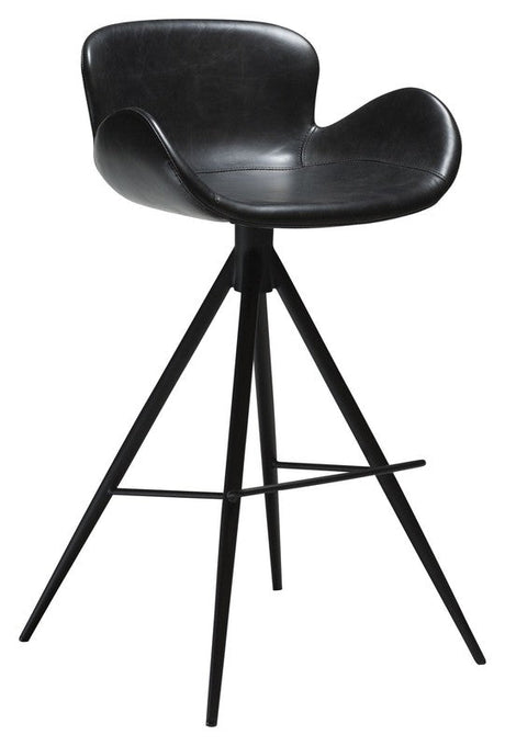 Gaia Barstol, vintage sort kunstlæderm. sort ben - Unoliving.com