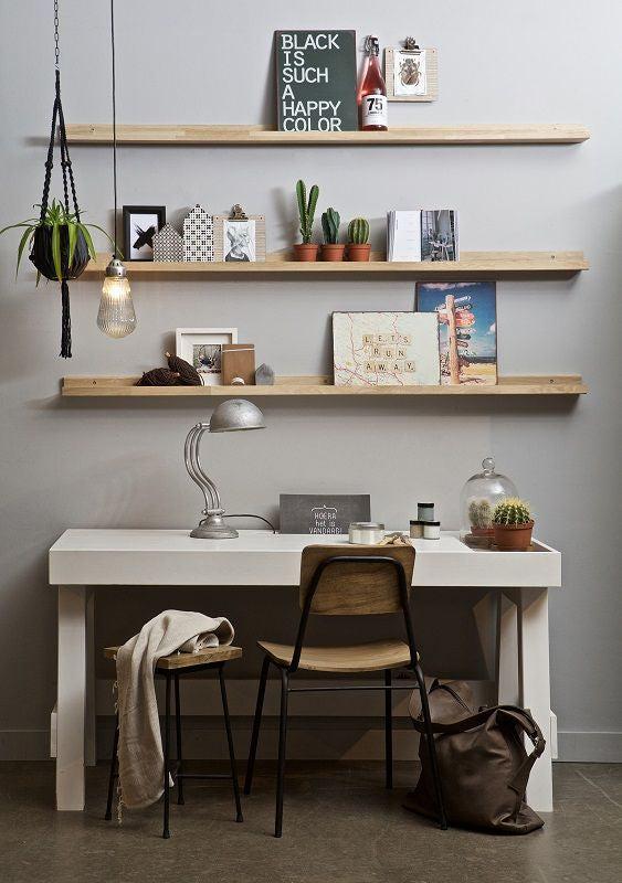 Gallerihylde på 170 cm i egetræ