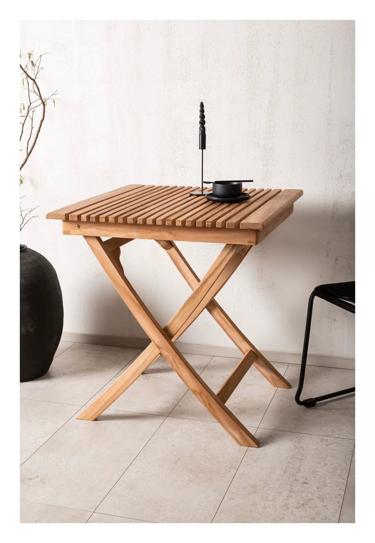 Ghana Klapbord 70x70 - Natur/Teak - Unoliving.com