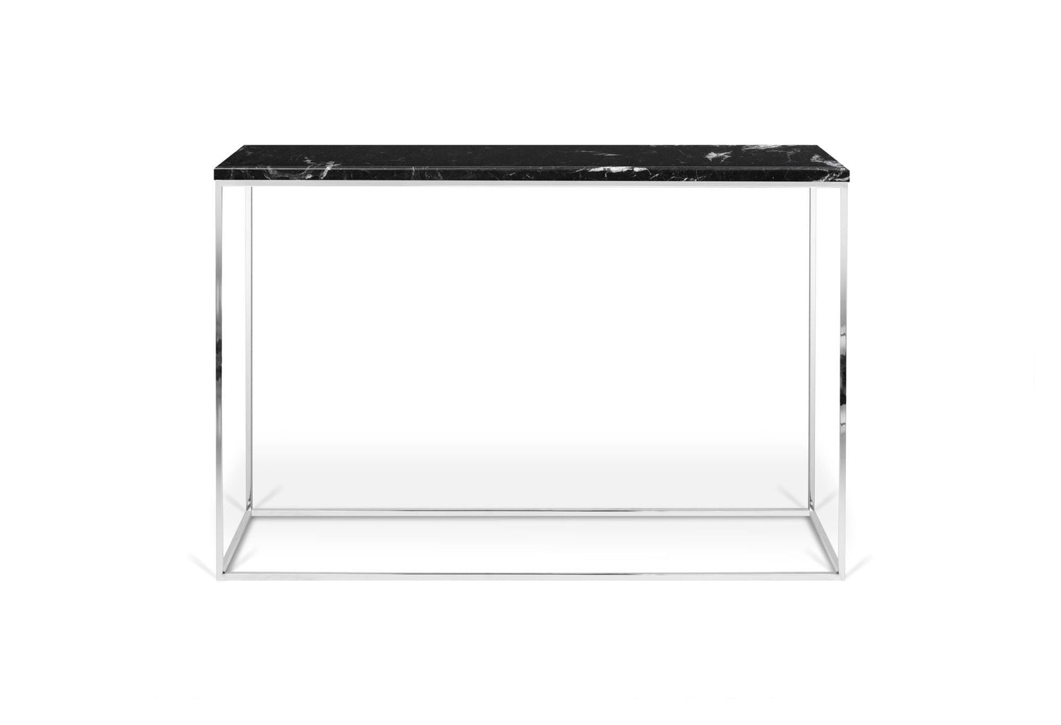 Gleam Konsolbord m. hvid understel, Sort Marmor - Unoliving.com