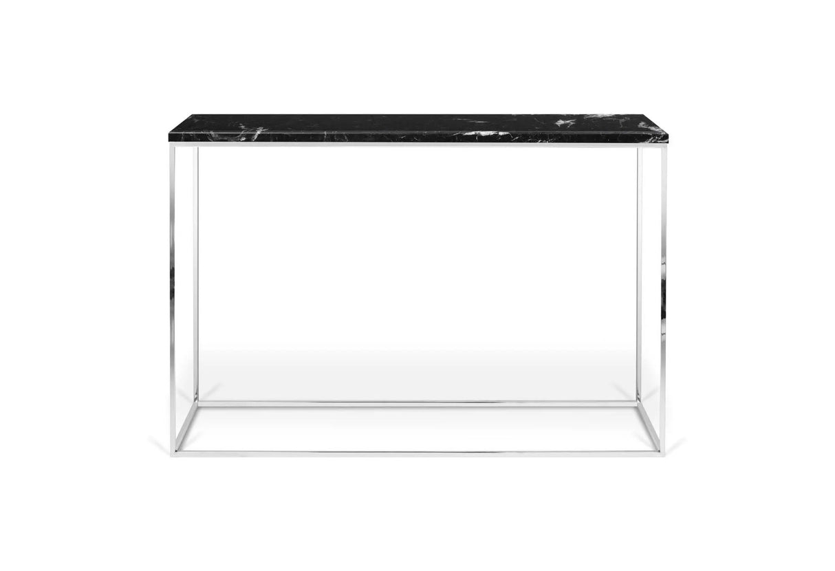 Gleam Konsolbord m. hvid understel, Sort Marmor - Unoliving.com