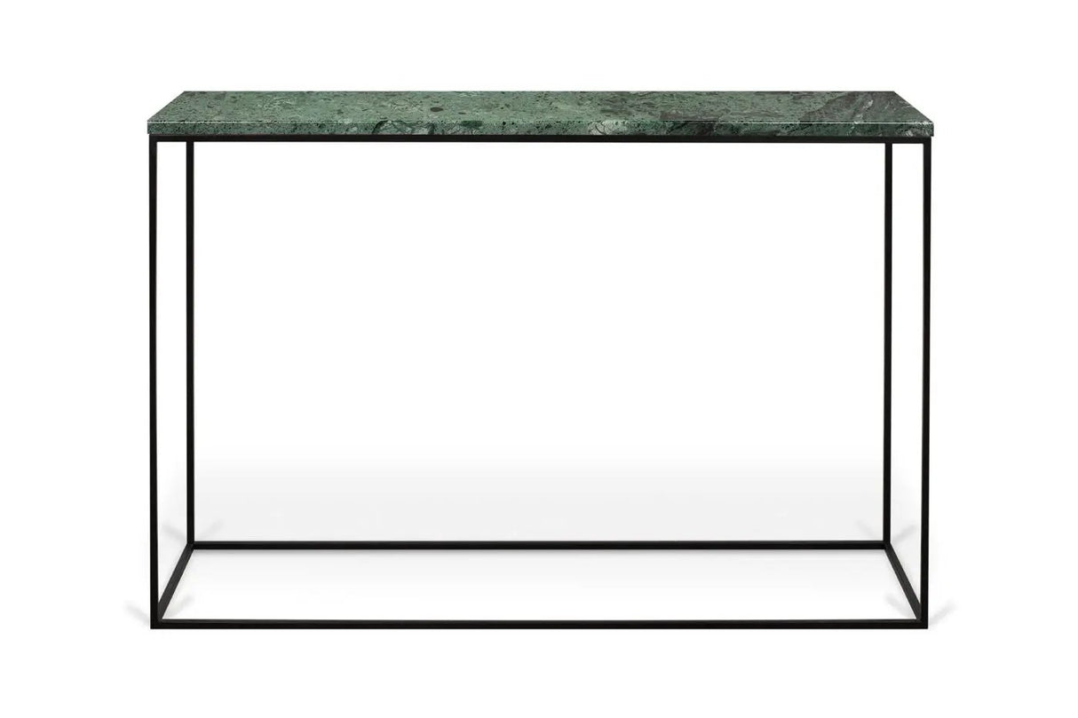 Gleam Konsolbord m. sort understel, Grøn Marmor, 76x120 - Unoliving.com