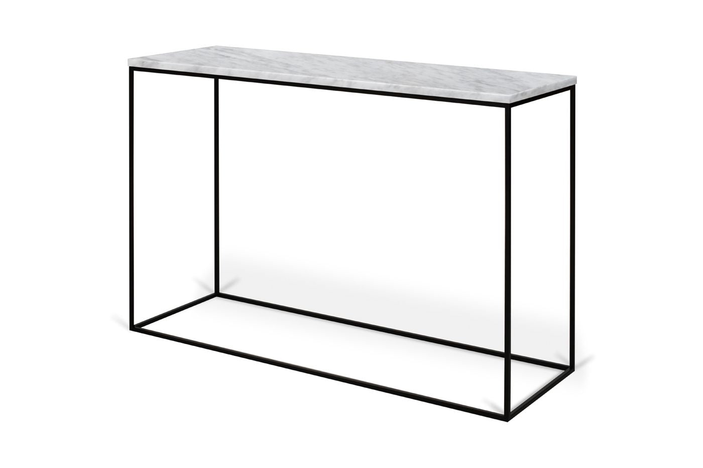 Gleam Konsolbord m. sort understel , Hvid marmor - Unoliving.com