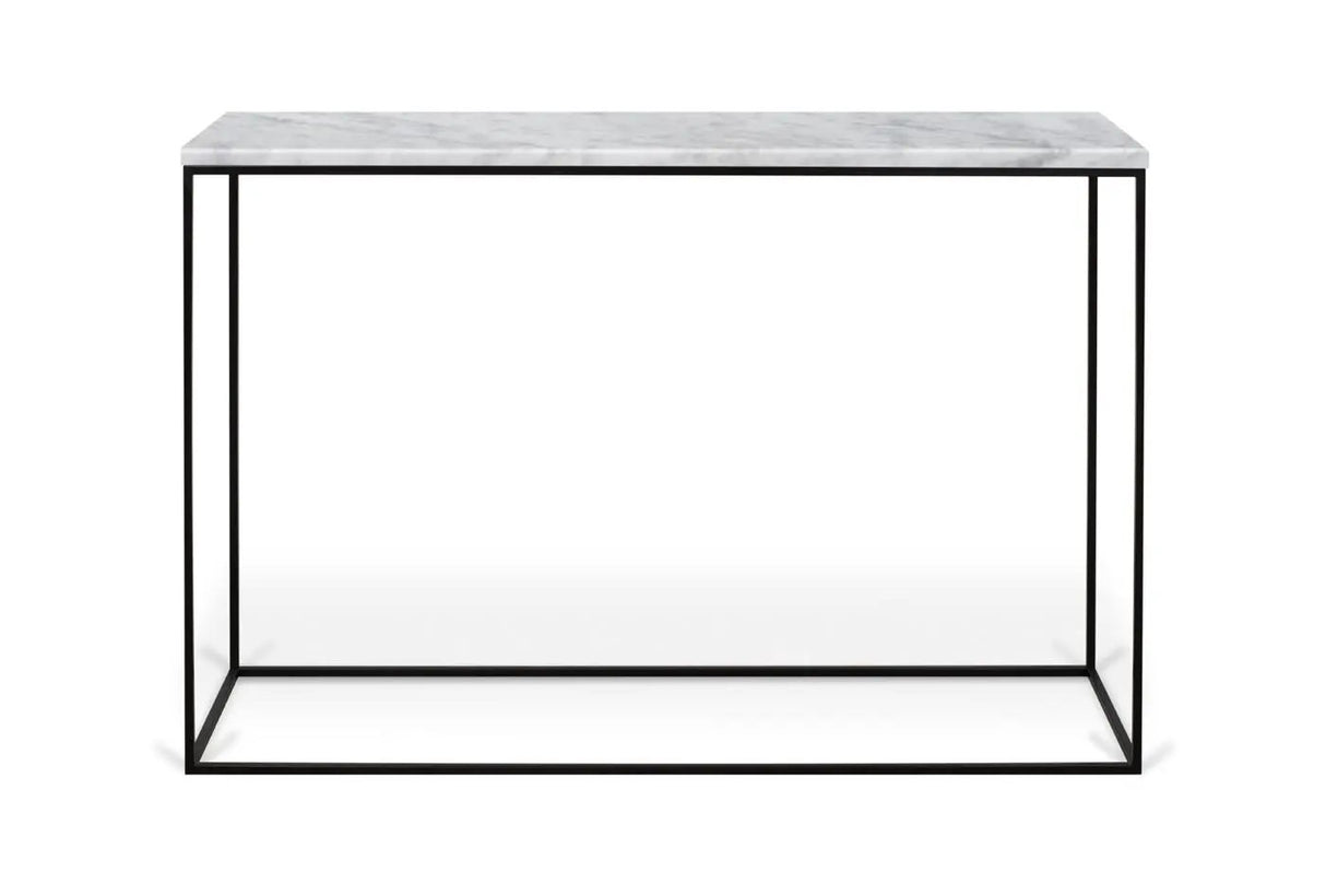 Gleam Konsolbord m. sort understel , Hvid marmor - Unoliving.com