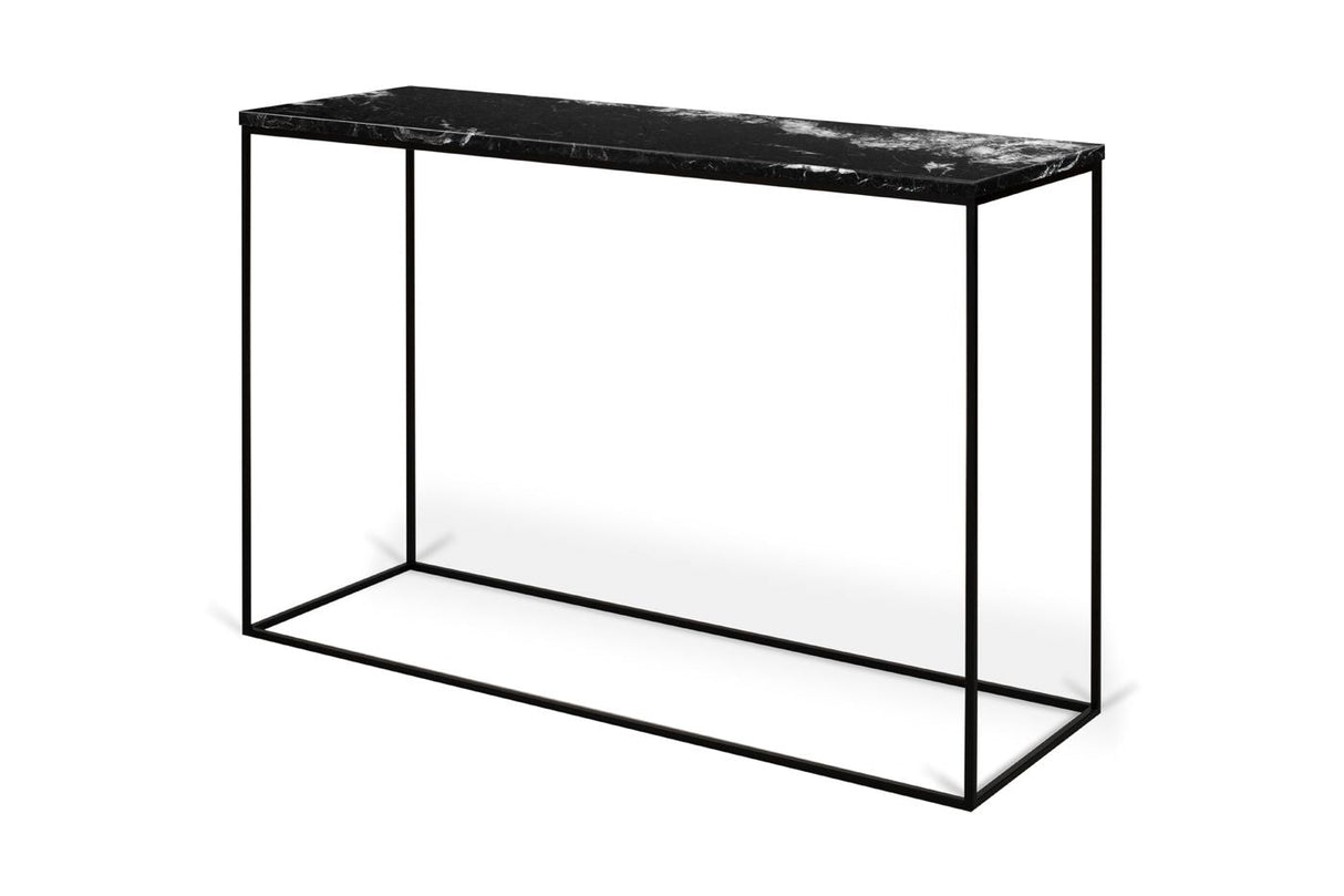 Gleam Konsolbord m. sort understel, Sort marmor - Unoliving.com