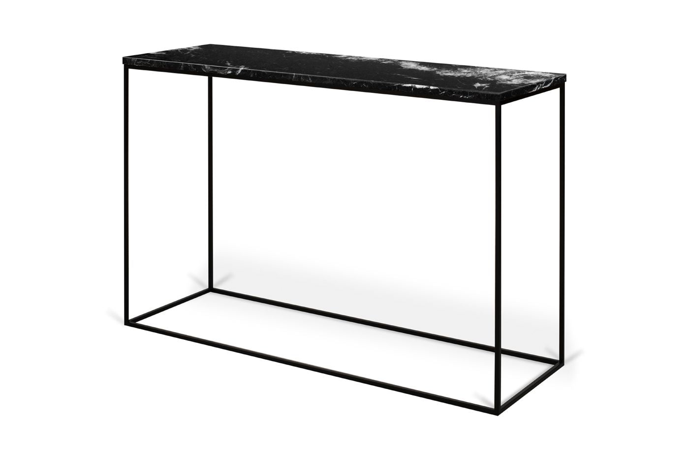 Gleam Konsolbord m. sort understel, Sort marmor - Unoliving.com