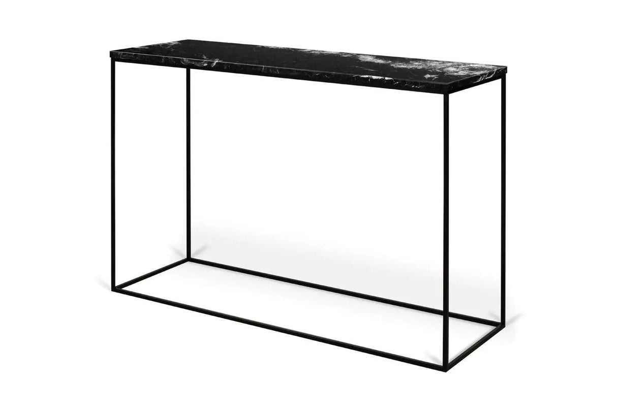 Gleam Konsolbord m. sort understel, Sort marmor - Unoliving.com