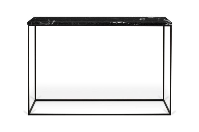Gleam Konsolbord m. sort understel, Sort marmor - Unoliving.com