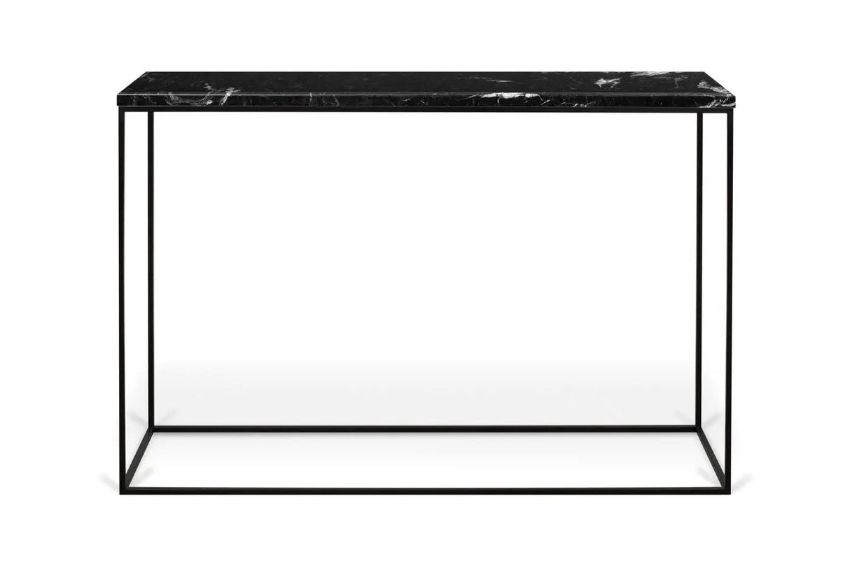 Gleam Konsolbord m. sort understel, Sort marmor - Unoliving.com