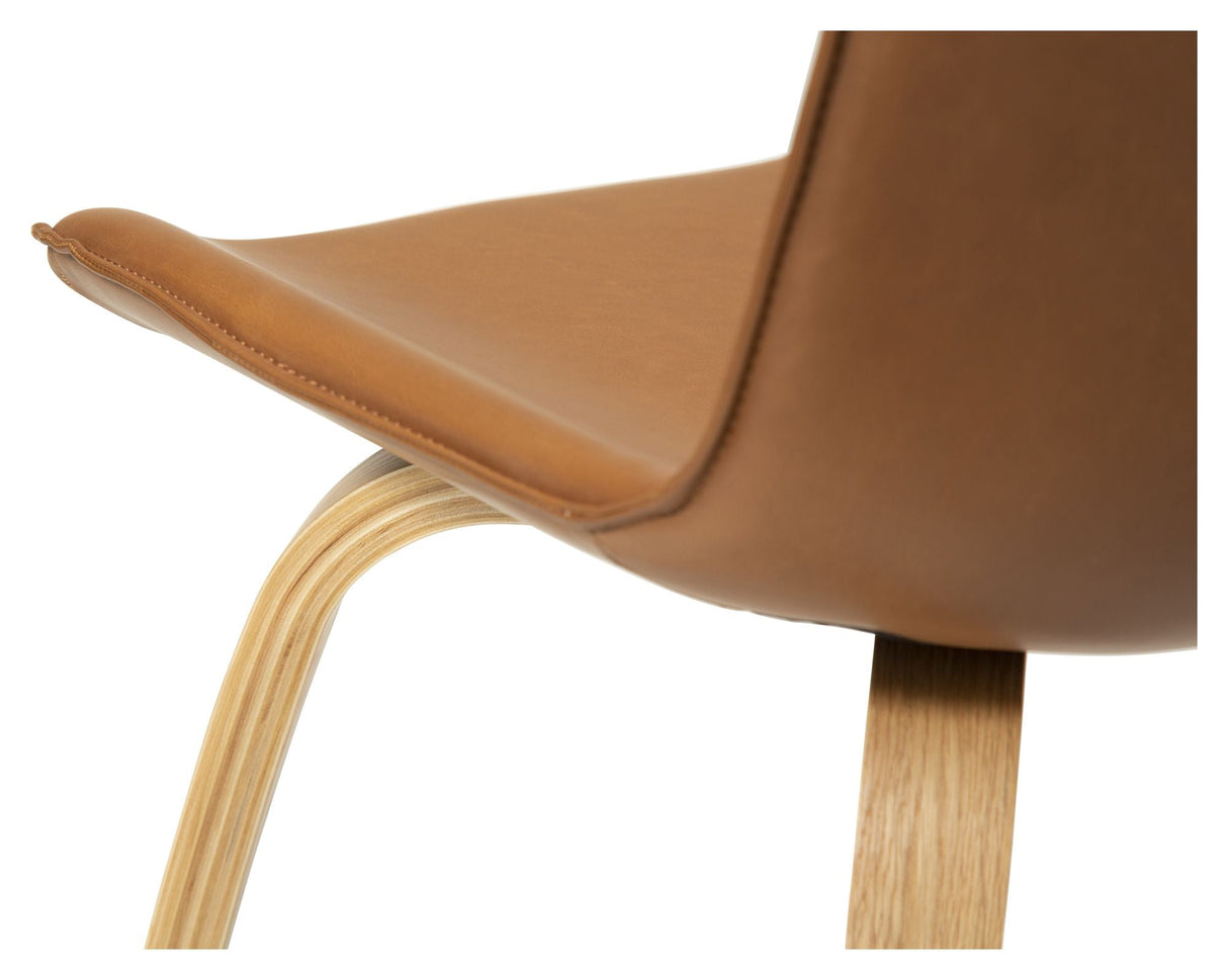 Glee Spisebordsstol, vintage lysebrun kunstlæder/eg