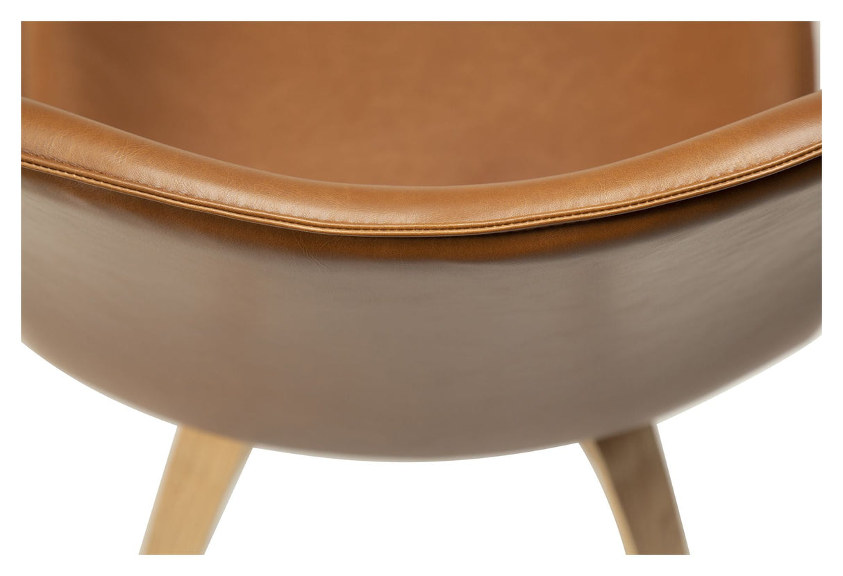 Glee Spisebordsstol, vintage lysebrun kunstlæder/eg