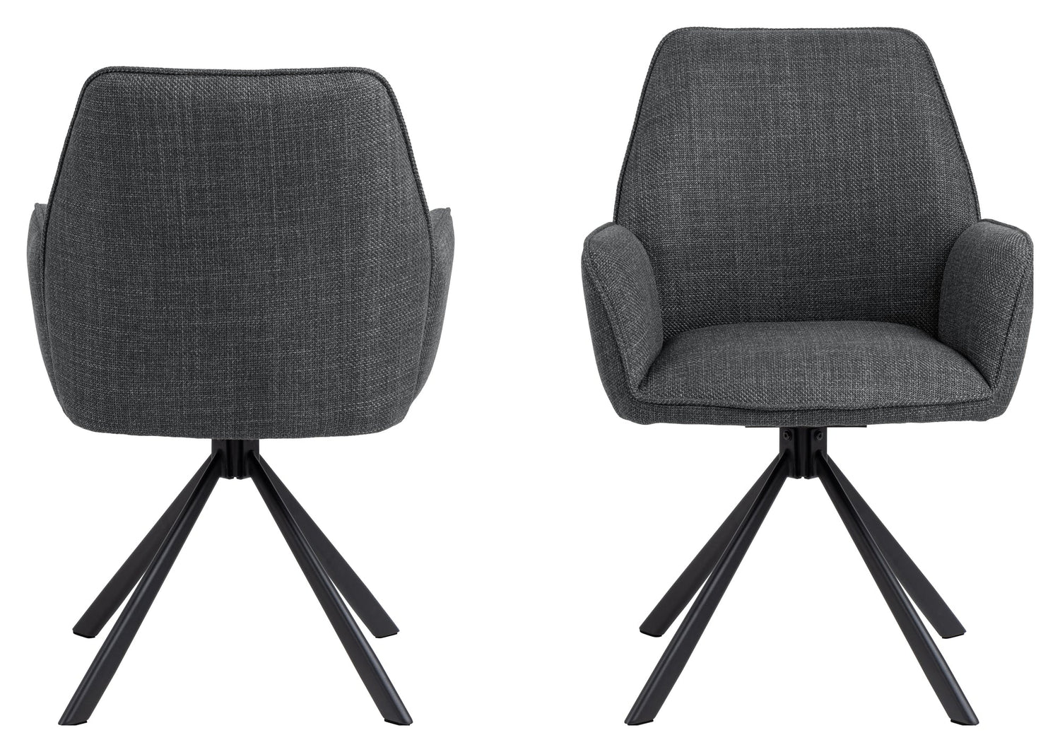 Glenda, spisebordsstol m/armlæn- mørk grå - Unoliving.com