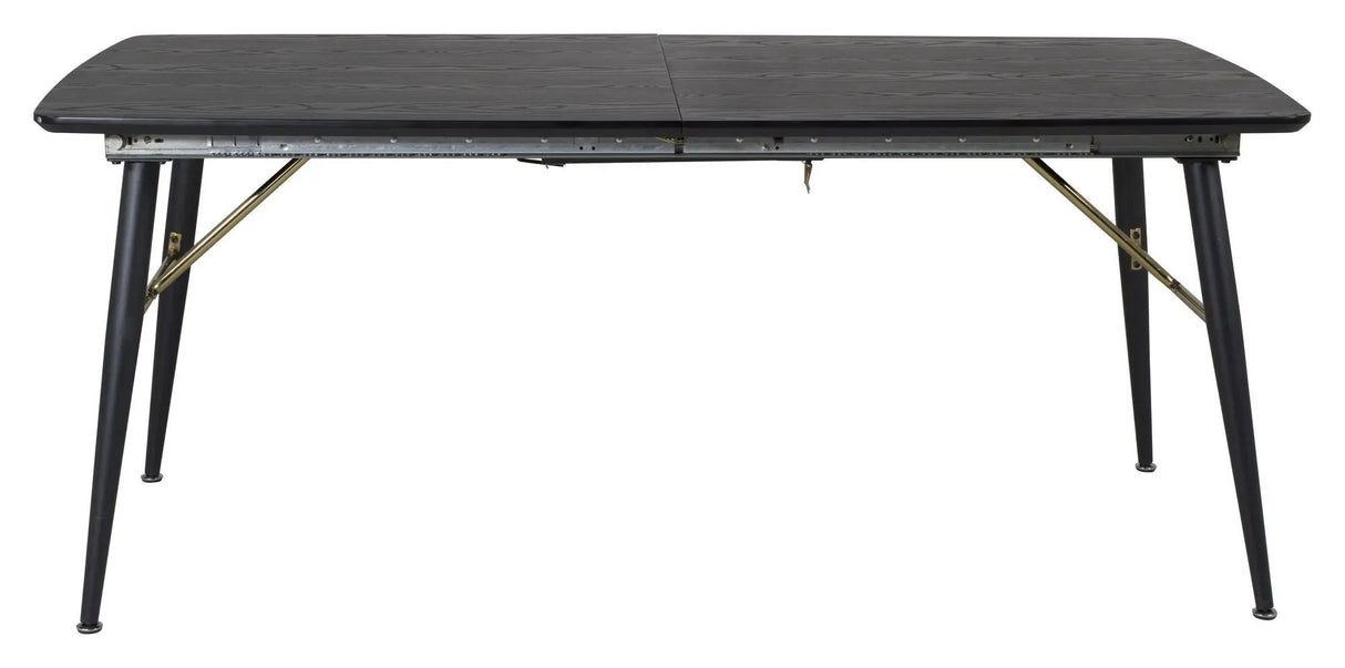 Gold Spisebord m. udtræk, Sort finér, 180x85 - Unoliving.com