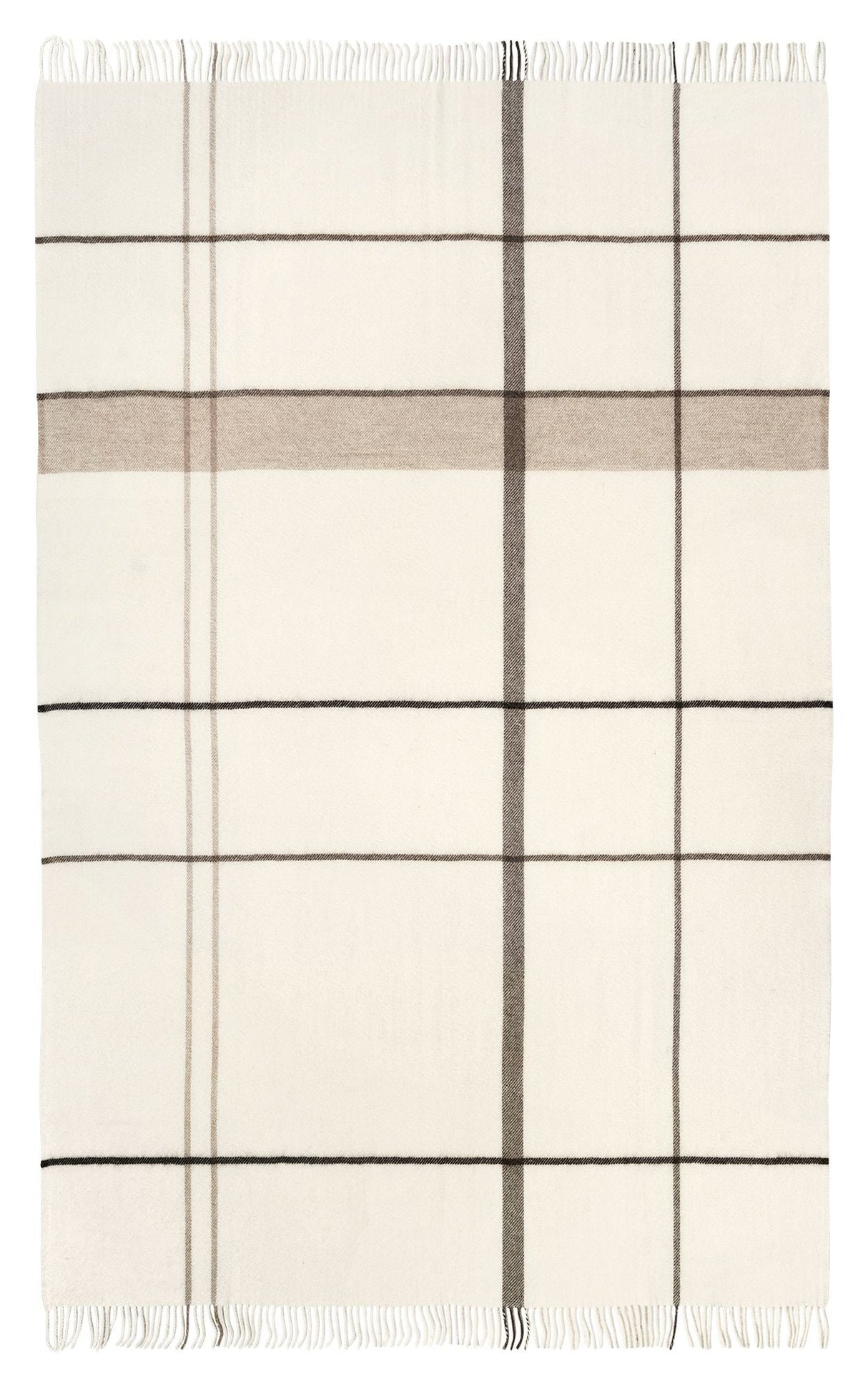 Gradient Plaid i Alpaca/Uld, Beige - Unoliving.com