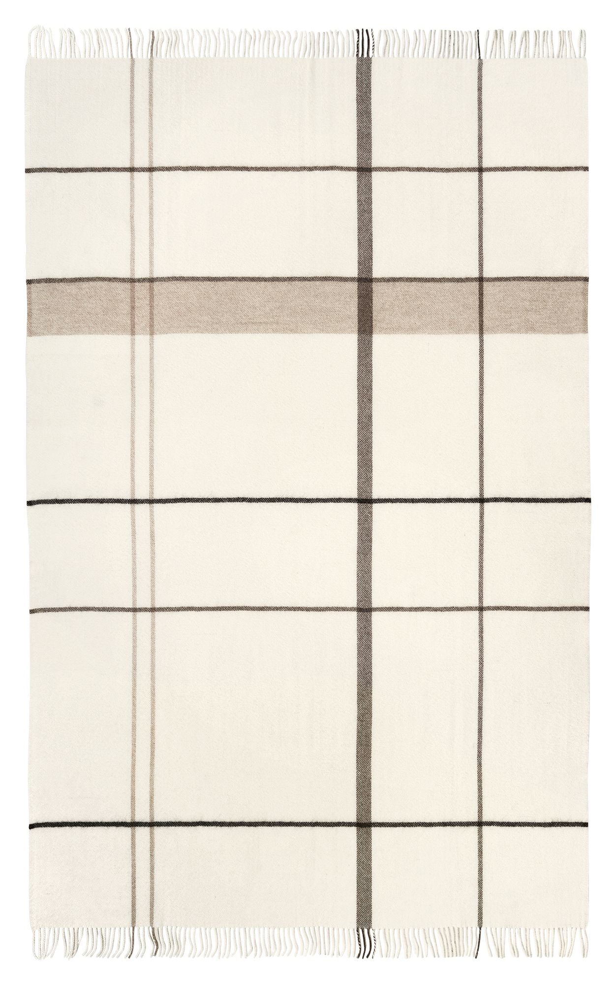 Gradient Plaid i Alpaca/Uld, Beige - Unoliving.com
