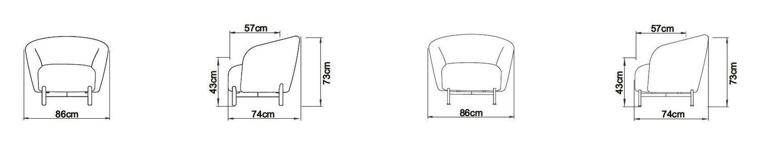 Gran Lænestol, Gul Velour - Unoliving.com