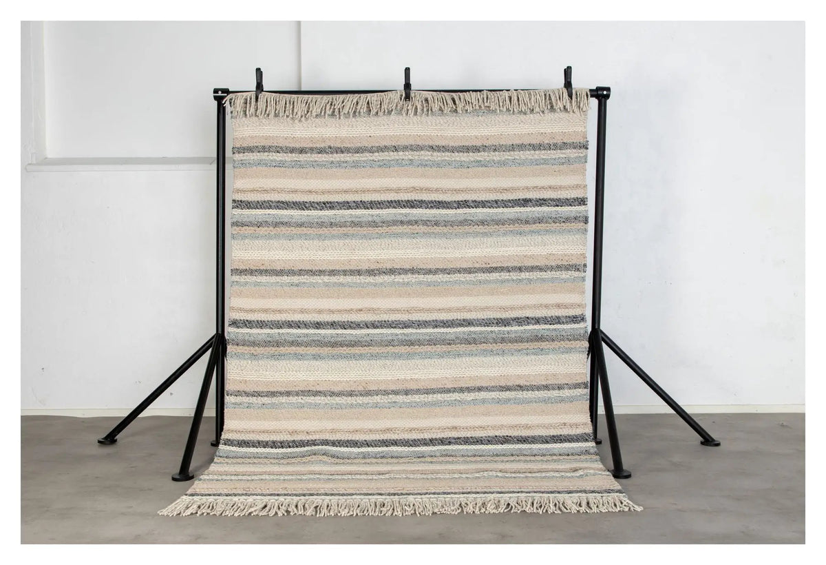 Gudha uld tæppe, 170x240, Beige/blue